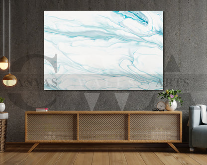 Blue Liquid Marble Canvas Wall Art