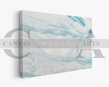 Blue Liquid Marble Canvas Wall Art