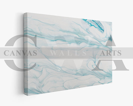 Blue Liquid Marble Canvas Wall Art