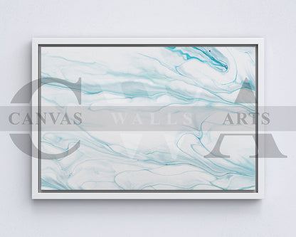 Blue Liquid Marble Canvas Wall Art