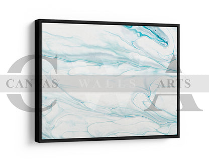Blue Liquid Marble Canvas Wall Art