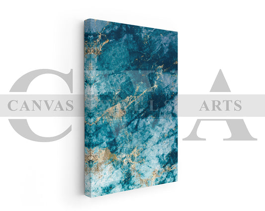 Blue Marble Abstract Canvas Wall Art
