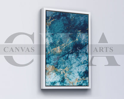 Blue Marble Abstract Canvas Wall Art