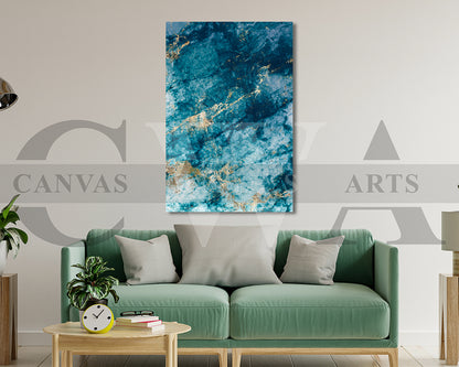 Blue Marble Abstract Canvas Wall Art