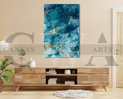 Blue Marble Abstract Canvas Wall Art