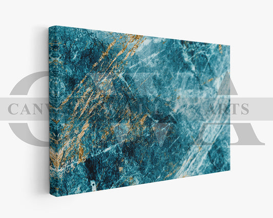 Blue and Gold Marble Canvas Wall Art Marble Canvas Print