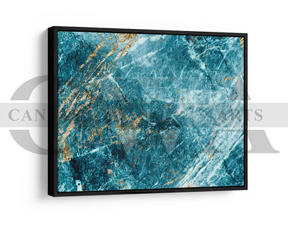 Blue and Gold Marble Canvas Wall Art Marble Canvas Print