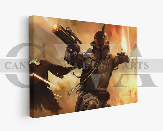 Boba Fett Canvas Wall Art Movie Poster Print