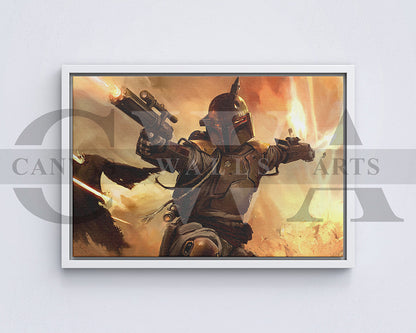 Boba Fett Canvas Wall Art Movie Poster Print