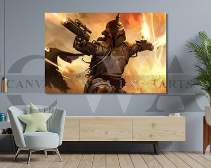 Boba Fett Canvas Wall Art Movie Poster Print