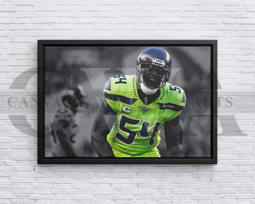 Bobby Wagner Black & White Canvas Art American Football Canvas Wall Art