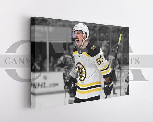 Brad Marchand Black & White Canvas Art Ice hockey Canvas Wall Art