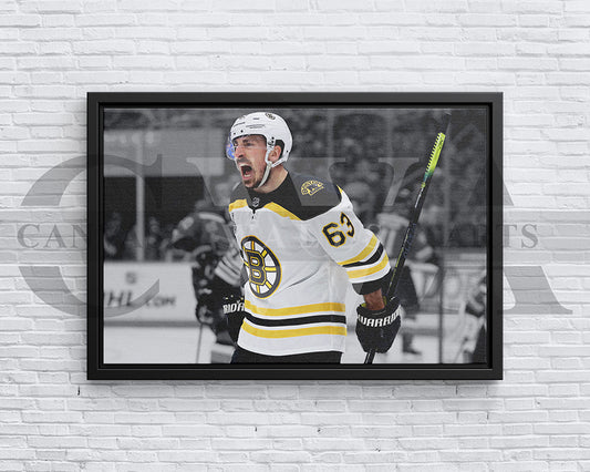 Brad Marchand Black & White Canvas Art Ice hockey Canvas Wall Art