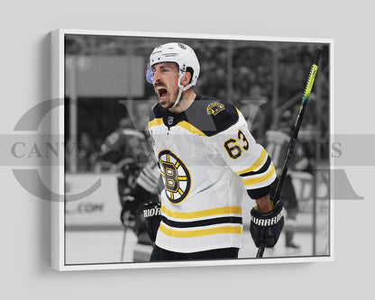 Brad Marchand Black & White Canvas Art Ice hockey Canvas Wall Art