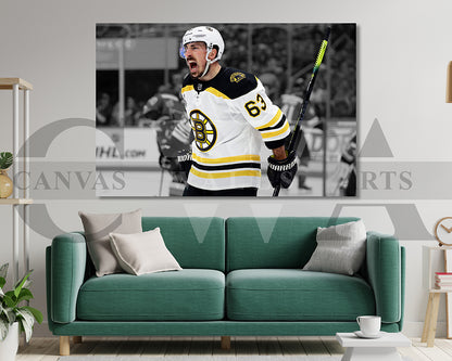 Brad Marchand Black & White Canvas Art Ice hockey Canvas Wall Art