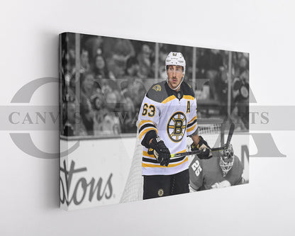 Brad Marchand Black & White Canvas Art Ice hockey Canvas Wall Art