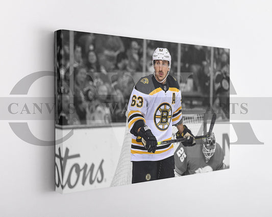 Brad Marchand Black & White Canvas Art Ice hockey Canvas Wall Art
