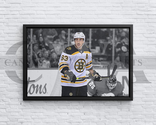 Brad Marchand Black & White Canvas Art Ice hockey Canvas Wall Art