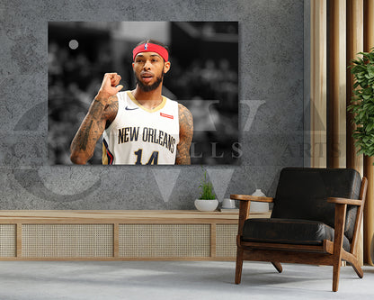 Brandon Ingram Black & White Canvas Art Basketball Canvas Wall Art