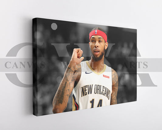 Brandon Ingram Black & White Canvas Art Basketball Canvas Wall Art