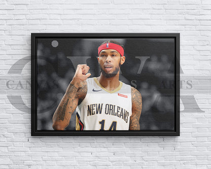Brandon Ingram Black & White Canvas Art Basketball Canvas Wall Art