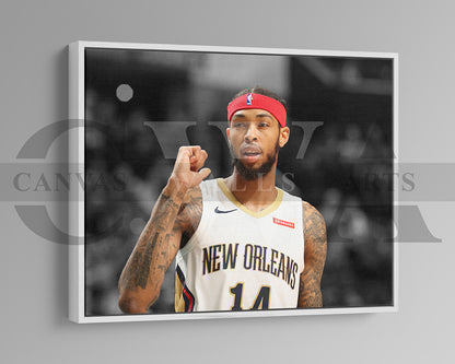 Brandon Ingram Black & White Canvas Art Basketball Canvas Wall Art