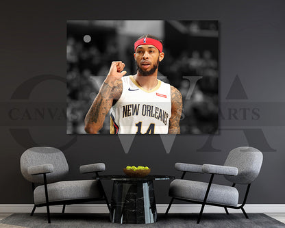 Brandon Ingram Black & White Canvas Art Basketball Canvas Wall Art