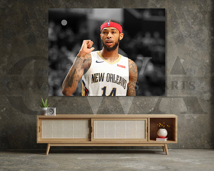 Brandon Ingram Black & White Canvas Art Basketball Canvas Wall Art