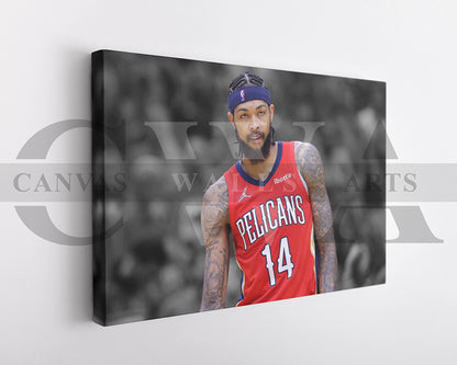 Brandon Ingram Black & White Canvas Art Basketball Canvas Wall Art