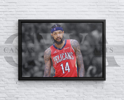 Brandon Ingram Black & White Canvas Art Basketball Canvas Wall Art