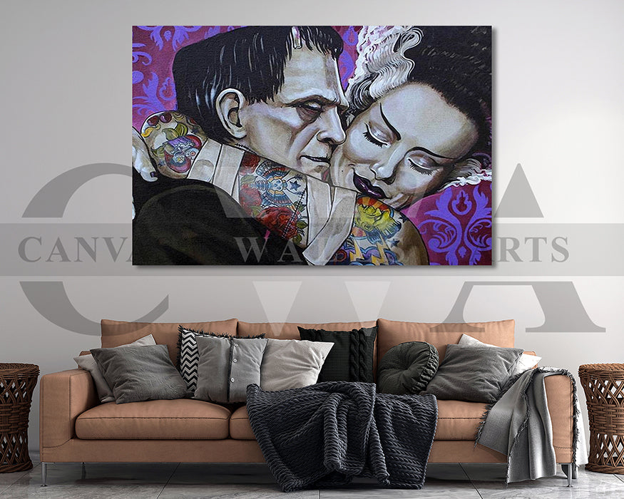 Bride of Frankenstein Canvas Wall Art Movie Poster Frame