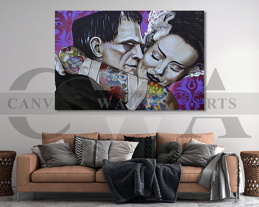 Bride of Frankenstein Canvas Wall Art Movie Poster Frame