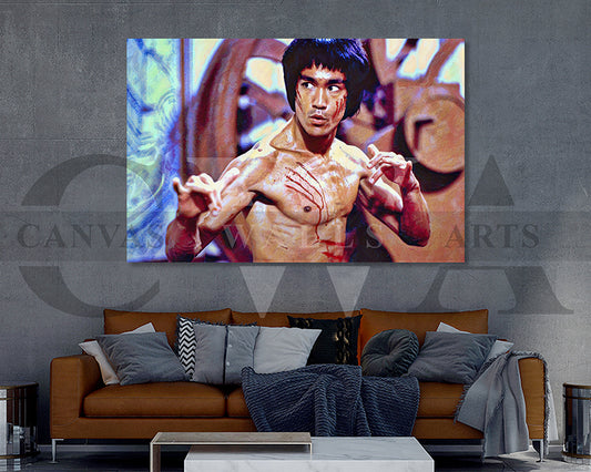 Bruce Lee Canvas Wall Art Movie Poster