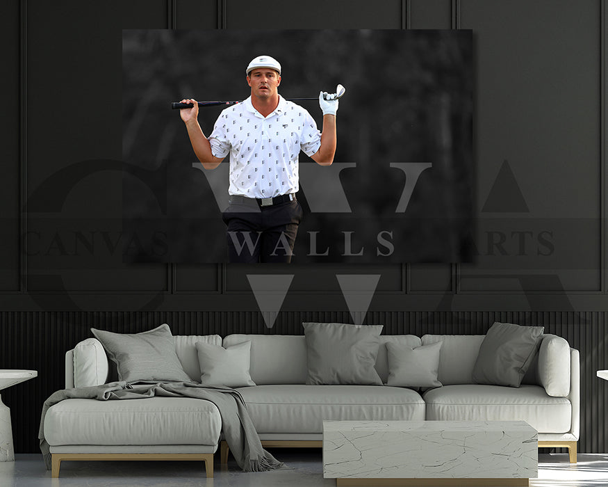 Bryson DeChambeau Black & White Canvas Art Golf Canvas Wall Art