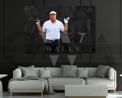Bryson DeChambeau Black & White Canvas Art Golf Canvas Wall Art