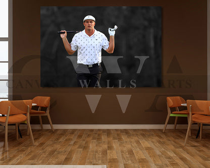 Bryson DeChambeau Black & White Canvas Art Golf Canvas Wall Art