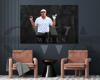 Bryson DeChambeau Black & White Canvas Art Golf Canvas Wall Art