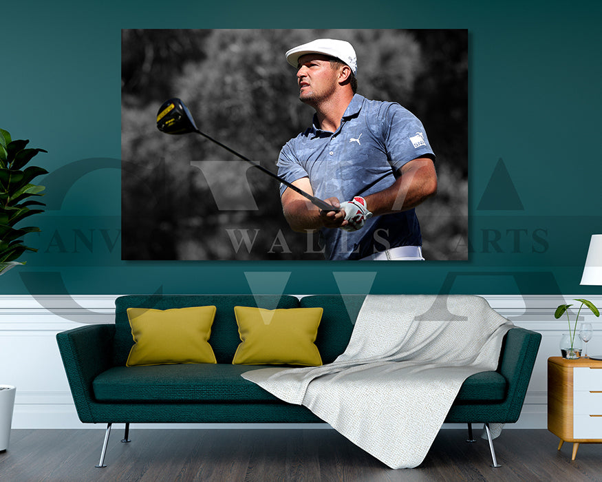 Bryson DeChambeau Black & White Canvas Art Golf Canvas Wall Art