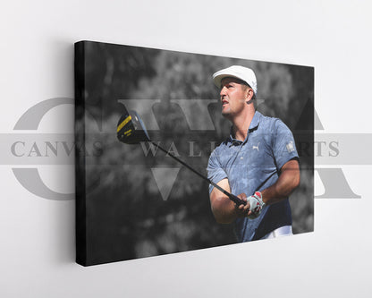 Bryson DeChambeau Black & White Canvas Art Golf Canvas Wall Art