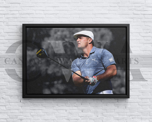 Bryson DeChambeau Black & White Canvas Art Golf Canvas Wall Art