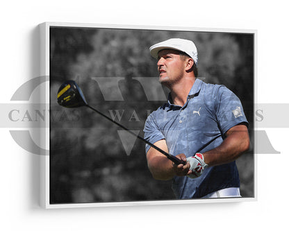 Bryson DeChambeau Black & White Canvas Art Golf Canvas Wall Art