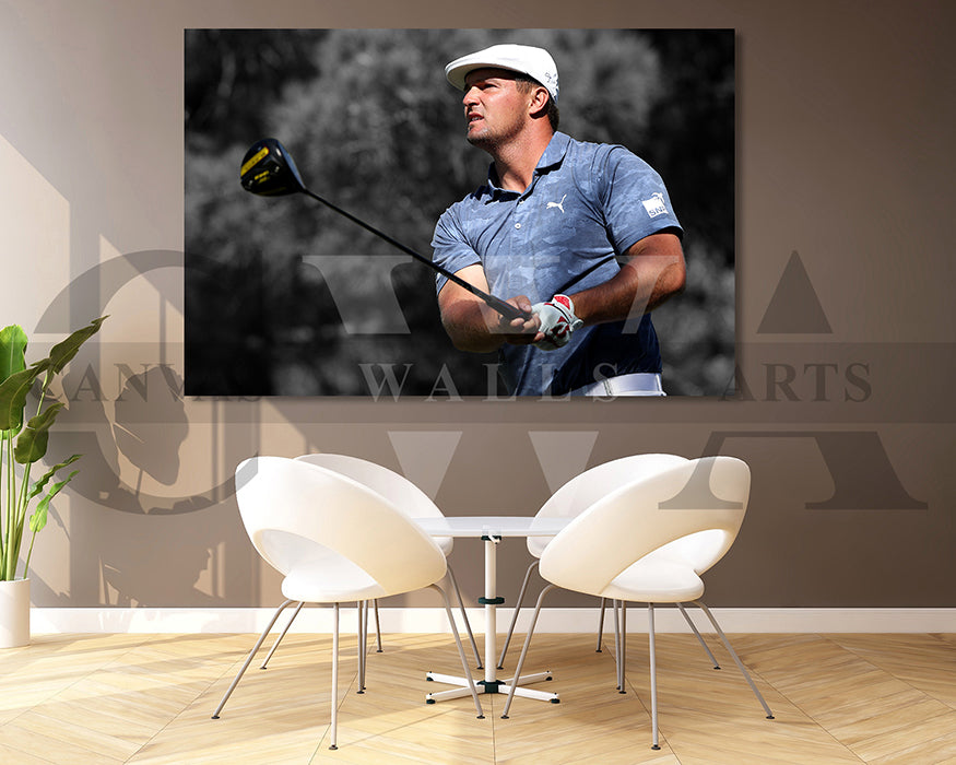 Bryson DeChambeau Black & White Canvas Art Golf Canvas Wall Art