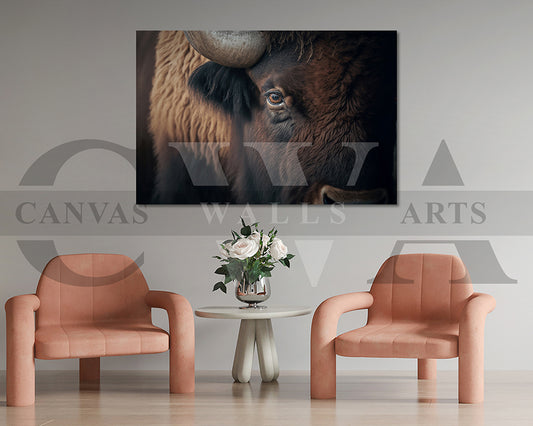 Bull Canvas Wall Art Animal Poster Print