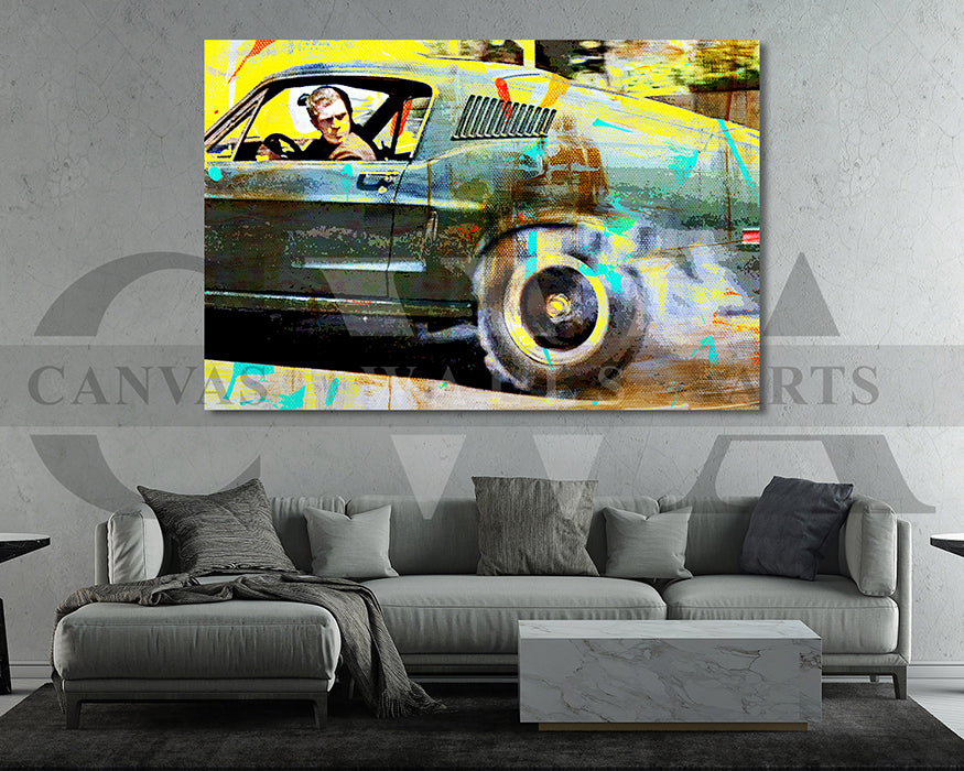 Bullitt Canvas Wall Art Movie Poster Frame