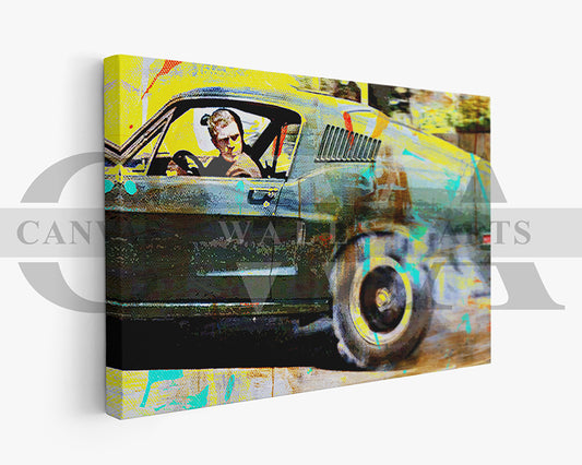 Bullitt Canvas Wall Art Movie Poster Frame