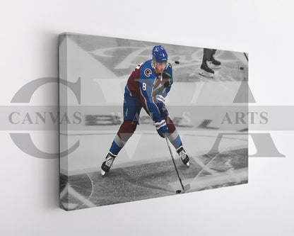 Cale Makar Black & White Canvas Art Ice hockey Canvas Wall Art