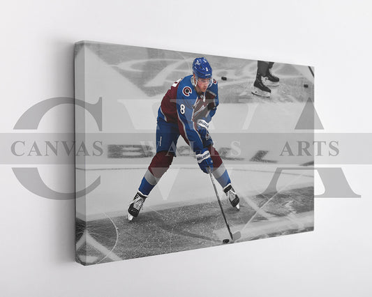 Cale Makar Black & White Canvas Art Ice hockey Canvas Wall Art