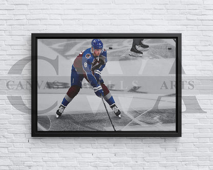 Cale Makar Black & White Canvas Art Ice hockey Canvas Wall Art