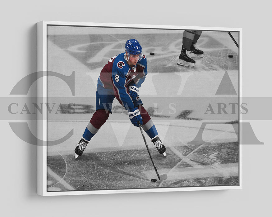 Cale Makar Black & White Canvas Art Ice hockey Canvas Wall Art