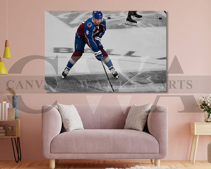 Cale Makar Black & White Canvas Art Ice hockey Canvas Wall Art